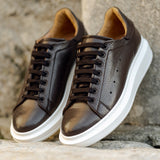 Hammered leather sneakers 