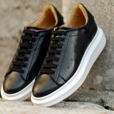 Hammered leather sneakers 